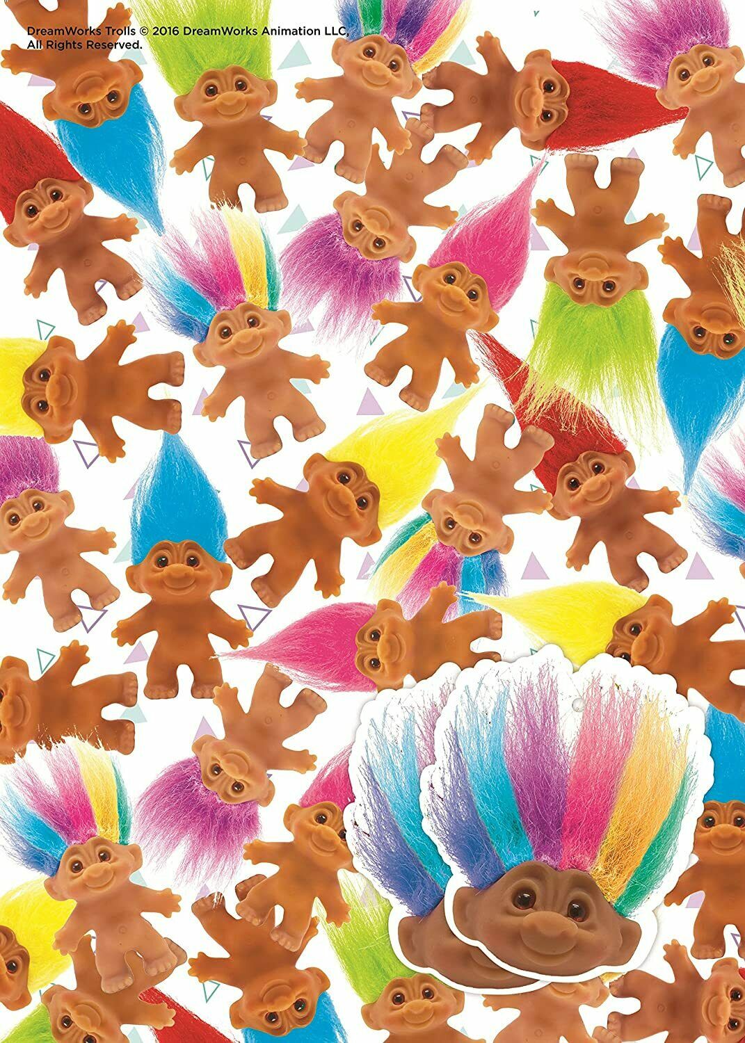Trolls Gift Wrap 2x Sheets & Gift Tags RRP 1.79 CLEARANCE XL 1